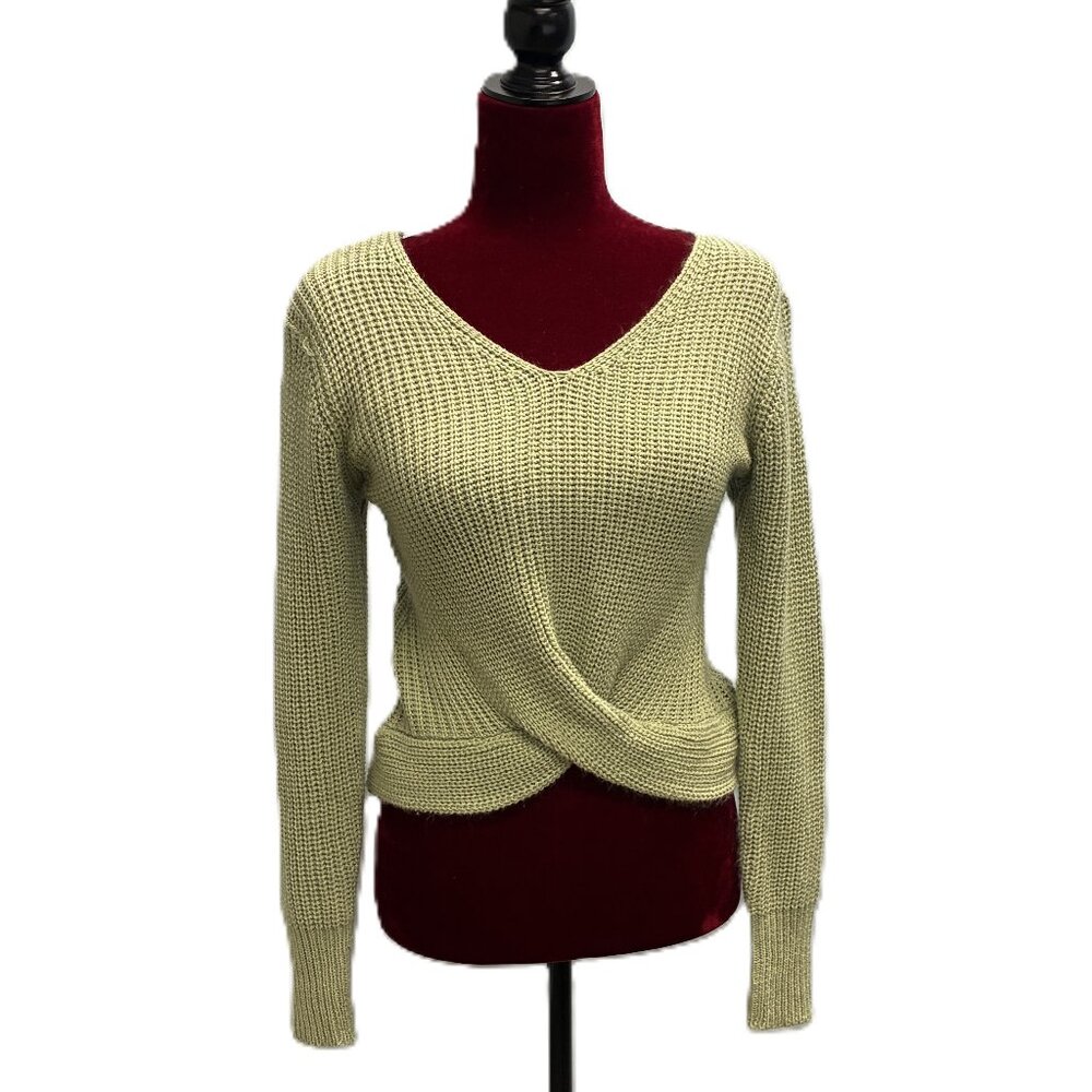 Poof Apparel Green Knit Sweater - Size Small